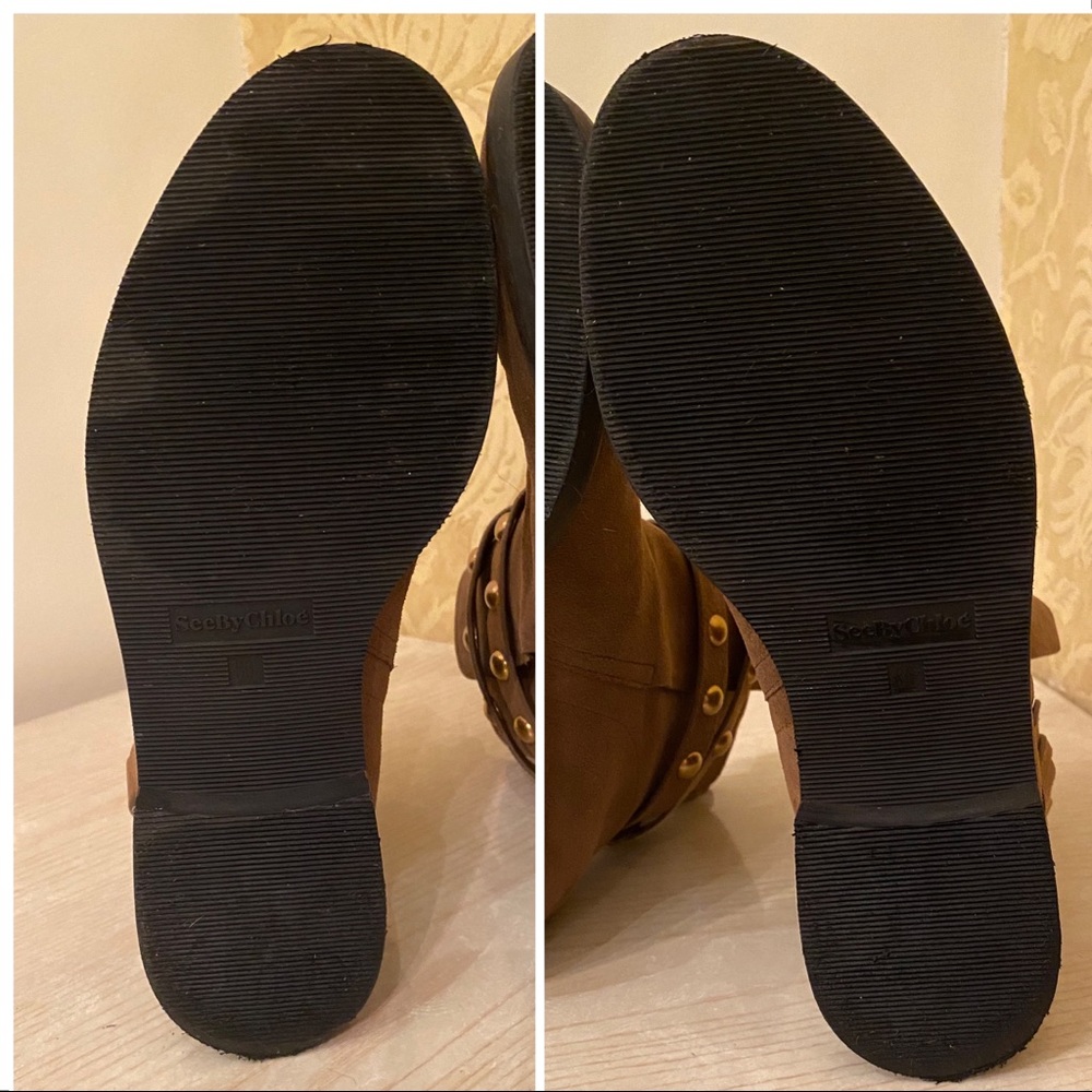 ONLY WORN TWICE. See By Chloe Studded Suede Ankle Boots. US Size 6 - Picture 12 of 16